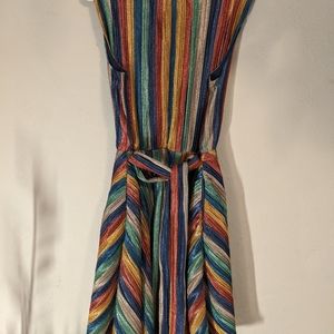 Shimmery Rainbow bright sleeveless midi